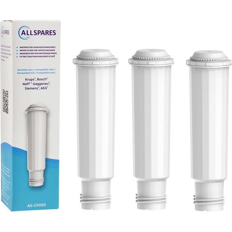 Filtro de agua AllSpares (3 uds.) apto para máquinas de espresso Krups, filtro de repuesto para Krups F088 y Bosch / Siemens TCZ6003 / TZ60003 (1/5)