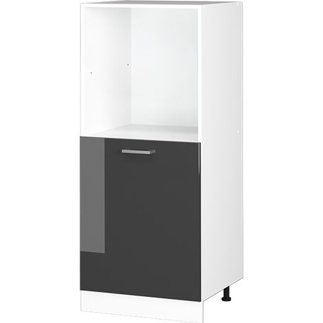 Herdumbauschrank R-Line, Anthrazit Hochglanz, 60 cm, Vicco