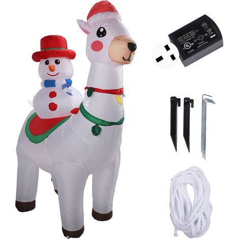 1.8m Père Noël neige en alpaga gonflable lumineux LED déco jardin fête UK prise 220V (1/5)