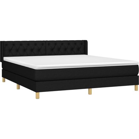 Boxspringbett mit Matratze Schwarz 160x200 cm Stoff vidaXL (1/4)
