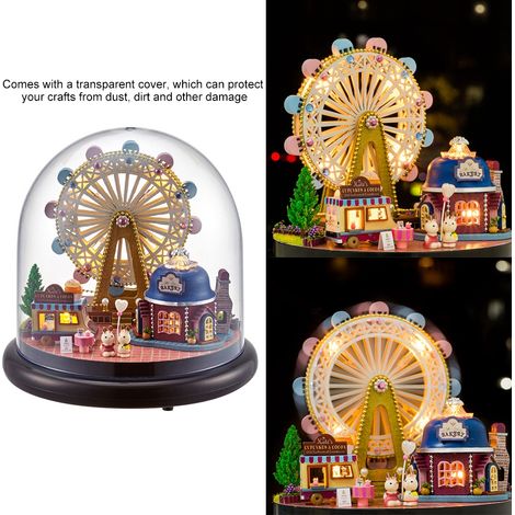 DIY-Bausatz für Minihäuser mit LED-Beleuchtung – Weihnachtsgeschenk, Heimdekoration 2 (1/5)