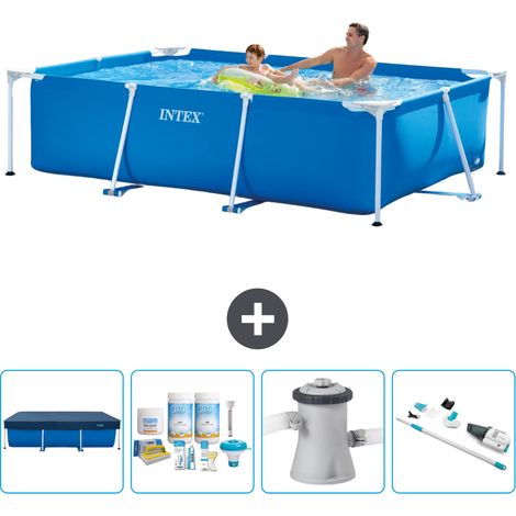 Piscine Cadre Rectangulaire Intex - 260 x 160 x 65 cm - Bleue - Incluse Accessoire CB5 (1/5)