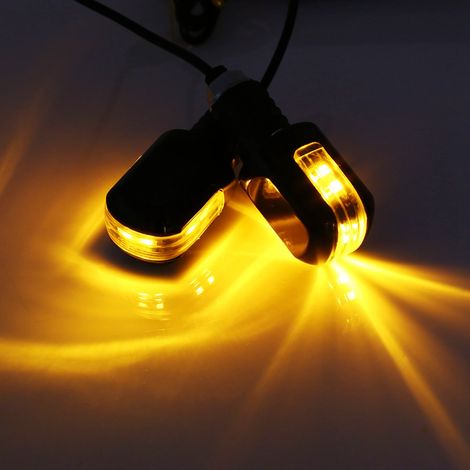 1 paire de clignotants à LED ambre pour embouts de guidon de moto 7/8'' (1/5)