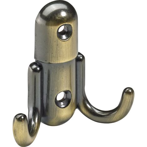 Hettich Mantelhaken 6,0 x 5,5 x 2,2 cm Zinkdruckguss vermessingt - 1 Stück Magnethaken