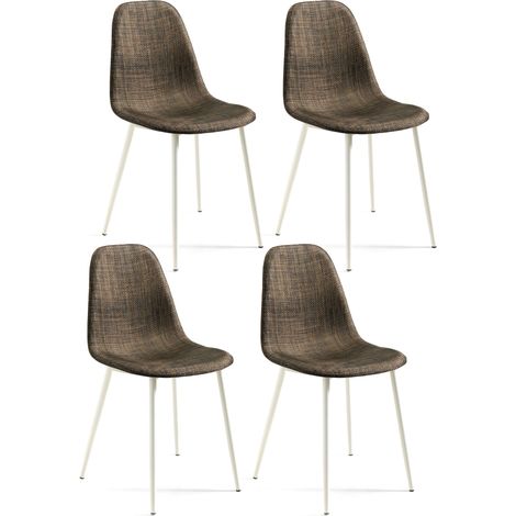 Set 4 Sedie 43x38xH86,5 cm in Similrattan Martina Marrone (1/5)
