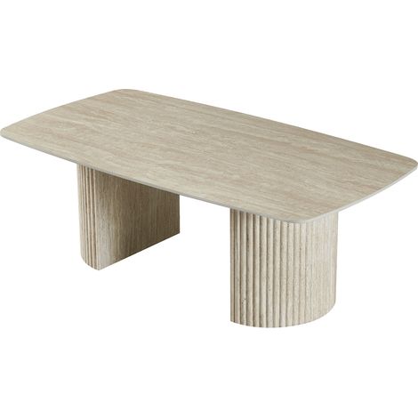 Table moderne en céramique aspect travertin Judy (1/4)