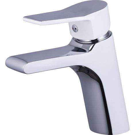 Grifo para lavabo cromado/blanco IMPACT by Eurosanit.