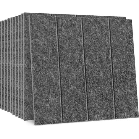 Lot de 12 panneaux insonorisants autocollants, panneaux muraux insonorisants haute densité, rembourrage insonorisant en polyester, 30 x 30 x 1 cm (1/5)