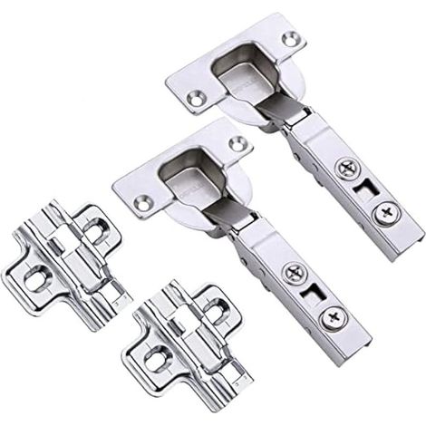 95 Degré Complètement Recouvrante Fortes Charnieres 40mm avec Amortisseur Intégré pour Porte Lourd et Épaisse Mécanisme de Fermeture Automatique Charnière pour Armoires Cuisine Lot de 2 (1/5)