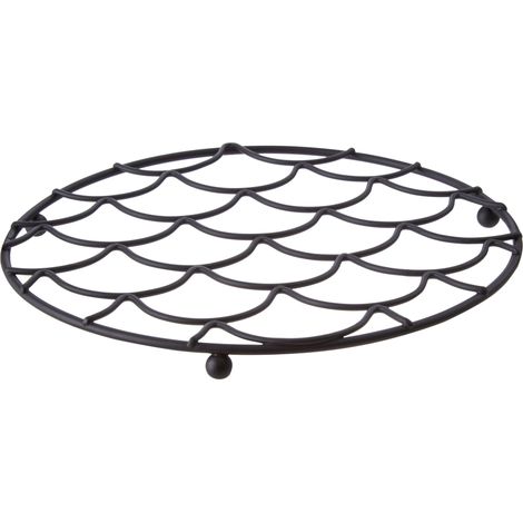 Premier Housewares Deco Trivet Modern Geometric Design Black Elegant Cast Iron Kitchenware Cooling Rack / Dish For Cakes And Warm Dishes 20 x 20 x 2 (1/4)