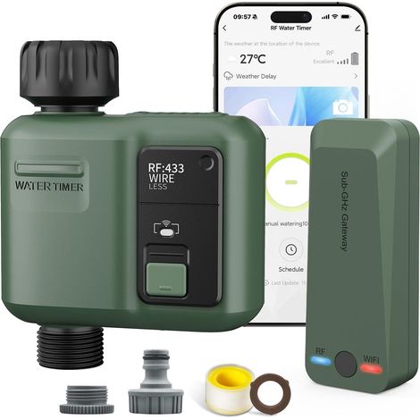 RF433 Intelligent Watering Computer Technology with WiFi Programmer Automatic Watering Connected 1 Way for Your Garden and Greenhouse (1/5)