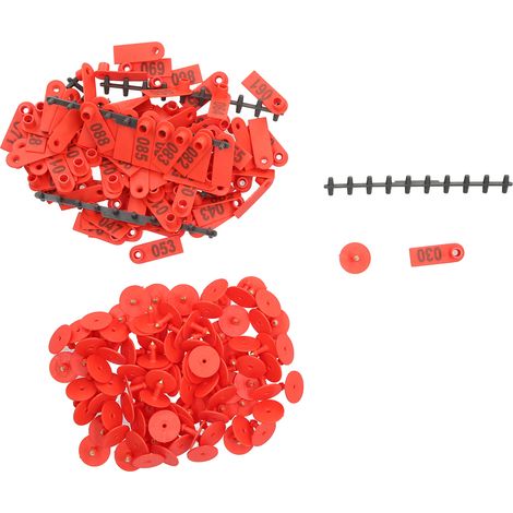 Lot de 100 étiquettes auriculaires numérotées pour moutons, chèvres et animaux d'élevage - Accessoires d'identification pour ferme.
