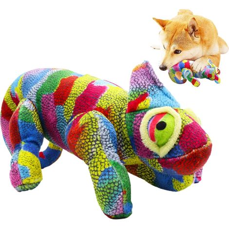 Squeaky Dog Toys, Chameleon Plush Toy for Dogs, Cartoon (1/5)