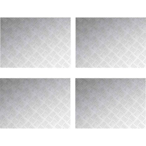 Nez de marche Rectangulaire 4 pcs Argenté 70 x 50 cm Aluminium (1/5)