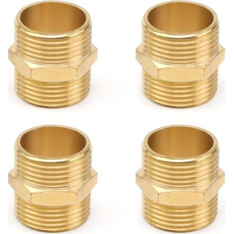 4-teiliges 1-Zoll-Fitting, Doppel-G1-Fitting (Ø 32,5 mm), Doppelnippel 1 Zoll, Sechskant-Reduzierstück aus Messing, für Trinkwasserheizsysteme und -leitungen (1/5)