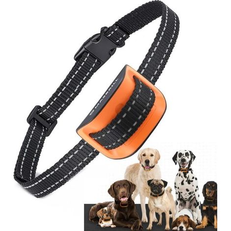 Longziming – Collier anti-aboiement réglable pour chiens 6-120 lbs – 7 niveaux de sensibilité – Imperméable – Utilisation intérieure et extérieure