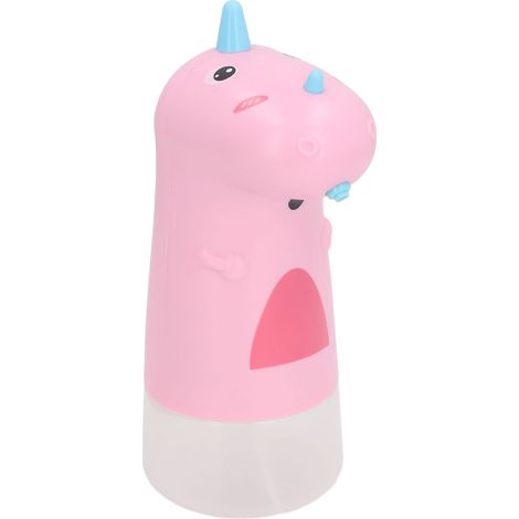 Distributeur de savon automatique à motif dessin animé, intelligent, rechargeable, étanche, mignon, électronique, pour enfants, maison, rose (1/5)