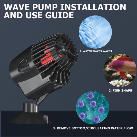 2 Stück Aquarium Pumpe 3000L/H - Ultraschalleise Tauchpumpe mit Saugnäpfen - Leistungsstarke Wasserpumpe für Süßwasser & Meerwasser - Inkl. 2m Kabel (Schwarz)