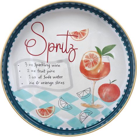 Tognana Vassoio Rotondo Spritz Serving Summer Time  D 38 Cm Decorativo Polipropilene Multicolor