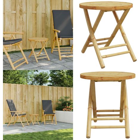 Gartentisch Klappbar Ø45x45 cm Bambus - Bambusgartenmöbel - Klappbarer Gartentisch - Outdoortisch - Balkontisch - Esszimmertisch - Home & Living (1/5)