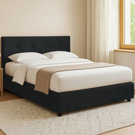 Cama Doble Preston, Desenfundable, Made in Italy, Gris Oscuro (1/5)