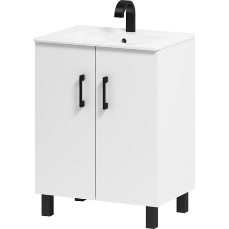 Meuble de salle de bain Viki 50 avec vasque, blanc (1/5)