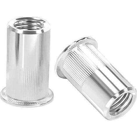 50 Pièces Écrou à Rivet, Écrous Filetés à Tête Plate en Acier Inoxydable, M4 Écrous Filetés à Tête Plate, Écrous à Riveter Fileter (1/5)