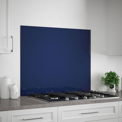 Splashback Midnight Blue Glass Kitchen Backsplash 900mm x 750mm x 6mm