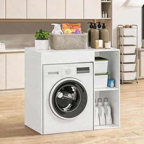 Armoire coloris blanc en panneau de particules 96 x 60 x 90,5 cm (1/5)