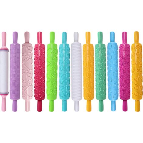 Rouleau à Pâtisserie en Plastique Antiadhésif, Outil de Décoration pour Fondant, Pâte à Sucre et Gâteaux (1/5)