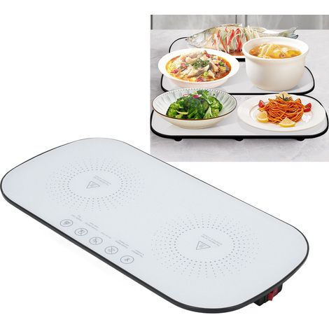 Plaque chauffante électrique rectangulaire pour restaurants et repas, ABS, thermostat intelligent 100°C, plaque à garde au chaud compacte 220V EU (1/5)