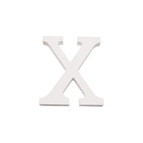 Letra X madera decorativo 11 cm  Blanco (1/3)