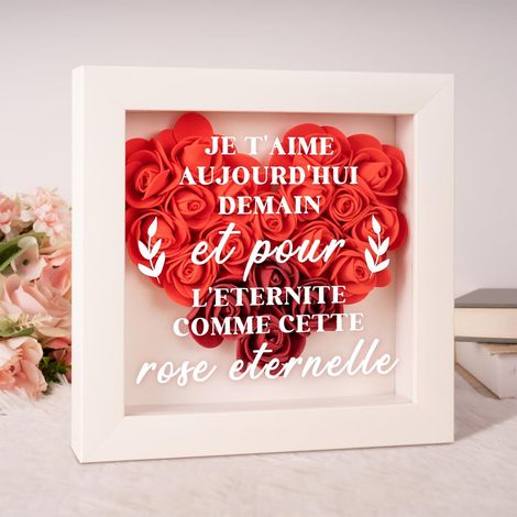 Rose Eternelle Décoration Cadeau Amoureux Femme Homme, Cadeau Couple, Idée Cadeau Saint Valentin Anniversaire, Cadeau Romantique pour Elle & Lui (1/5)