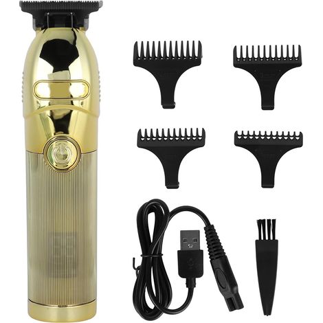 Tondeuse à cheveux électrique pour hommes, chargement USB, Kit de coupe professionnel, toilettage (Or) - (1/5)