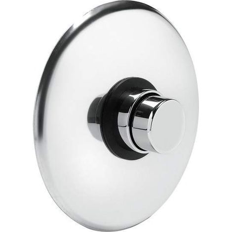 Idral – Mitigeur de douche encastré temporisé – Commande bouton poussoir – Arrêt 15 secondes – Acier inoxydable – Plaque ronde Ø125 mm (1/4)