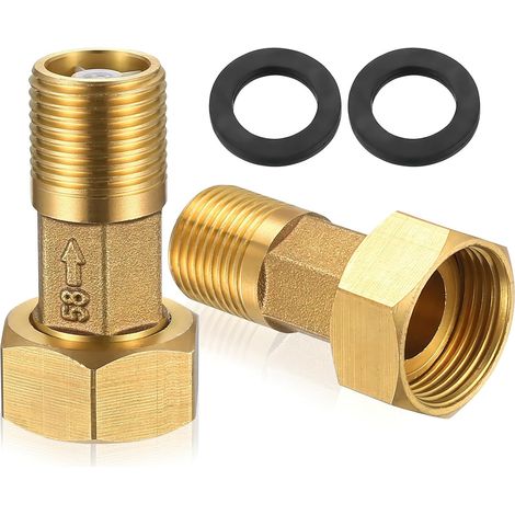 2 Pièces Raccords Filetés en Laiton 1/2 Pouce, Raccords à Vis en Laiton Traversant, Connecteur Raccord à Vis de Tuyau G3/4 Femelle x G1/2 Mâle BSP pour Tuyaux de Chauffage o Eau Plomberie (1/5)