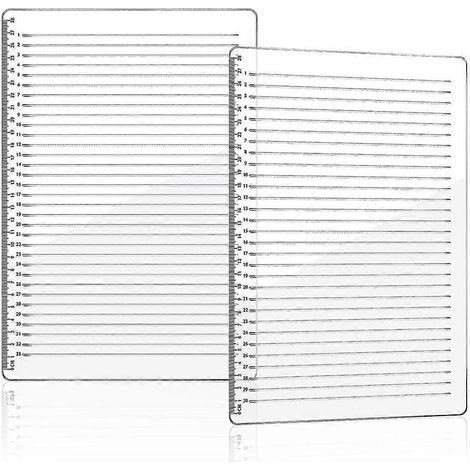 2 pochoirs à lignes droites, échelle 28 cm, gabarit de calligraphie pour journal intime, enveloppes temporaires (1/5)