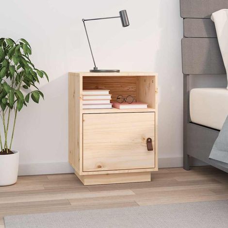 vidaXL Bedside Cabinet 40x34x55 cm Solid Wood Pine (1/5)