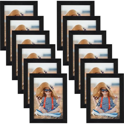 Cadre Photo 13x18 cm Noir Lot de 12, Cadre Multi Photo Mural ou à Poser pour Chambre, Bureau, Salon, Galerie et Cadeau (1/5)