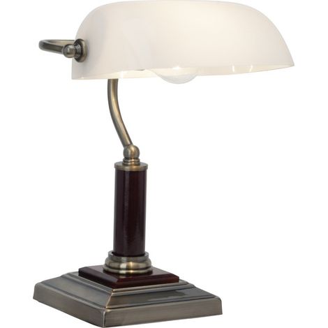BRILLIANT lampe de table Bankir laiton antique 1x A60, E27, 60W, adapté aux lampes standard (non incluses) Échelle A ++ à E Avec interrupteur à cordon (1/3)