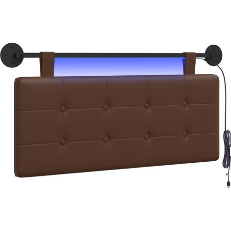Testiera Testata del letto sospesa Con luce LED Marrone Similpelle (1/5)
