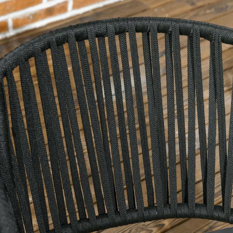 Stuhl Sessel Outdoor 2er Set Stahl Schwarz HAVRYA (1/4)