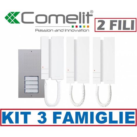 Kit citofono trifamiliare comelit 2 fili kca2061a 3 famiglie citofoni 2738wa