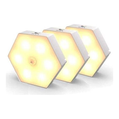 Veilleuse avec détecteur de mouvement, lumière de mouvement avec batterie, lumière de nuit automatique on/off, détecteur de mouvement LED (1/4)