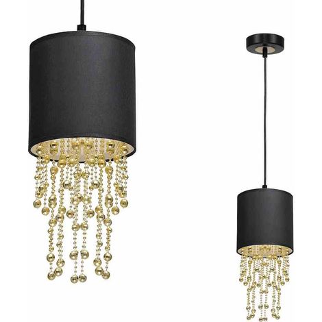 Lampada a sospensione ALMERIA NERO/ORO 1xE27 (1/5)