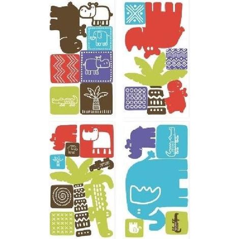 PETITS ANIMAUX DANS LE SAFARI - Stickers repositionnables petits animaux dans le safari (1/5)