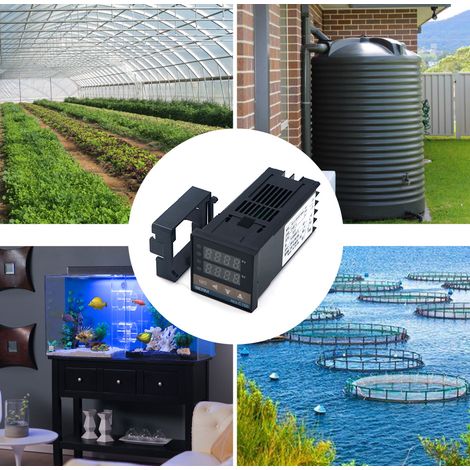 Eosnow Digitaler PID-Temperaturregler REX-C100FK02-MAN 0 bis 400 °C K-Typ-Relaisausgang (100–240 V CK lang)