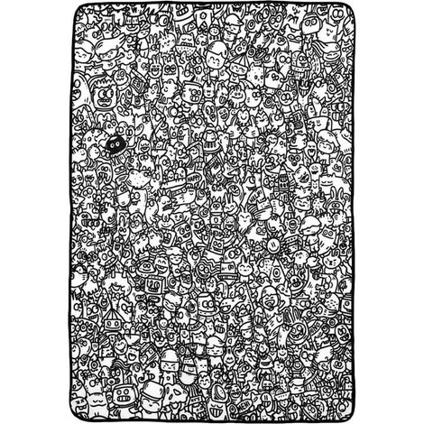 Lit en feutrine à colorier - Feutrine créative et lavable - 100 x 150 cm (1/3)