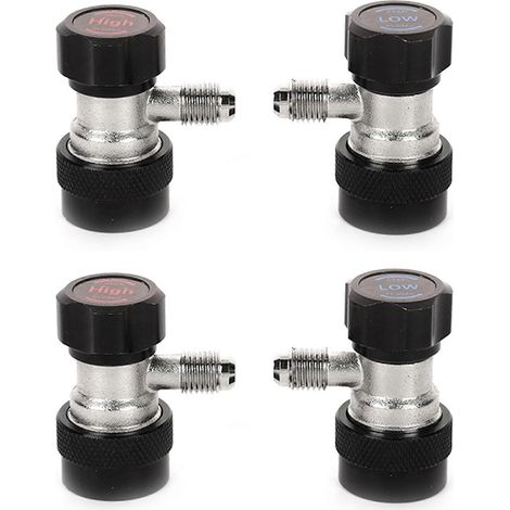 4x Compresseur de climatisation R134A, adaptateur de connexion rapide manuel R-134A, accessoires pour climatiseur, raccords 1/4 SAE (1/5)