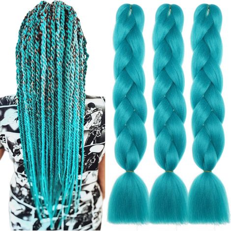 Cabello Sintético Resistente al Calor - Ombre - 60 cm - Para Trenzas y Extensiones - 3 Paquetes (300 g) (1/5)